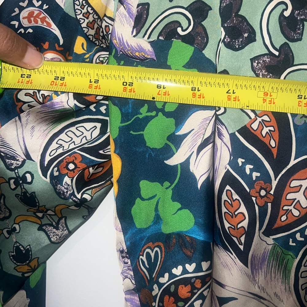 ZARA Paisley Scarf Print Colorful Satin Blouse Button Down Shirt Blouse - Picture 2 of 5
